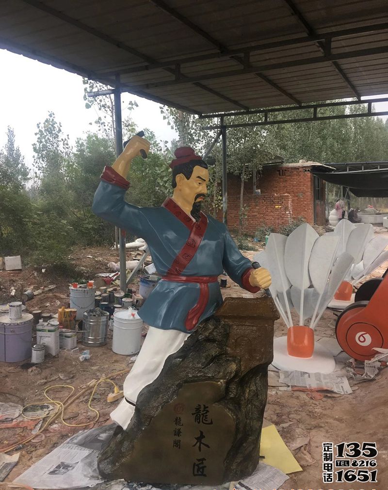 景區(qū)廣場(chǎng)彩繪玻璃鋼魯班人物雕塑 景區(qū)廣場(chǎng)彩繪玻璃鋼魯班人物雕塑