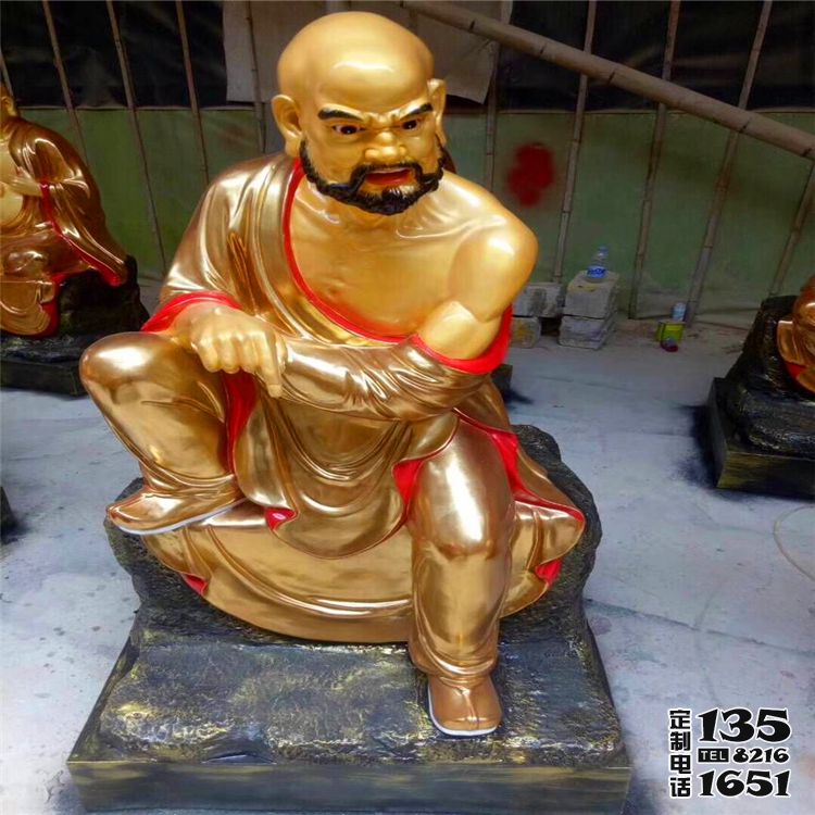 玻璃鋼彩繪大型景觀漆金佛像十八羅漢雕塑 玻璃鋼彩繪大型景觀漆金佛像十八羅漢雕塑