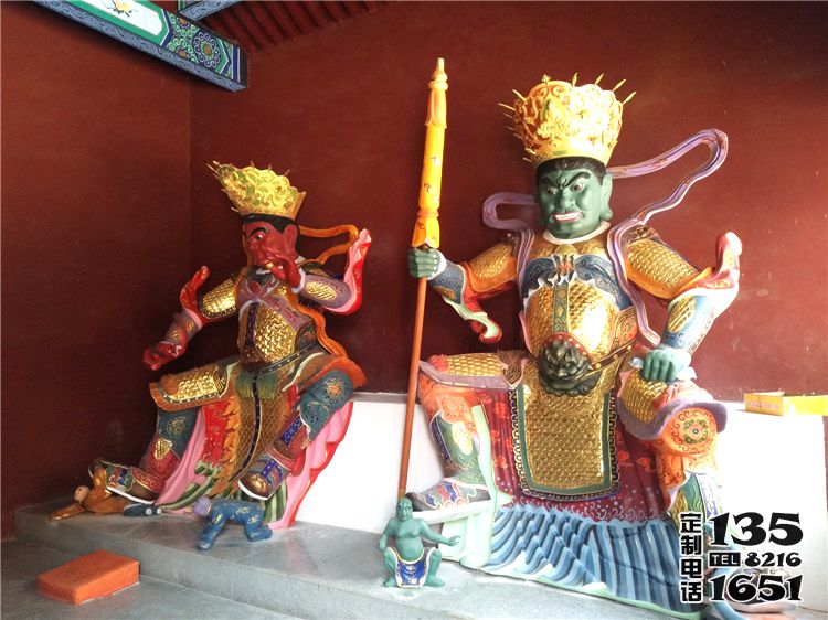 寺廟玻璃鋼彩繪大型人物景觀四大天王雕塑 寺廟玻璃鋼彩繪大型人物景觀四大天王雕塑