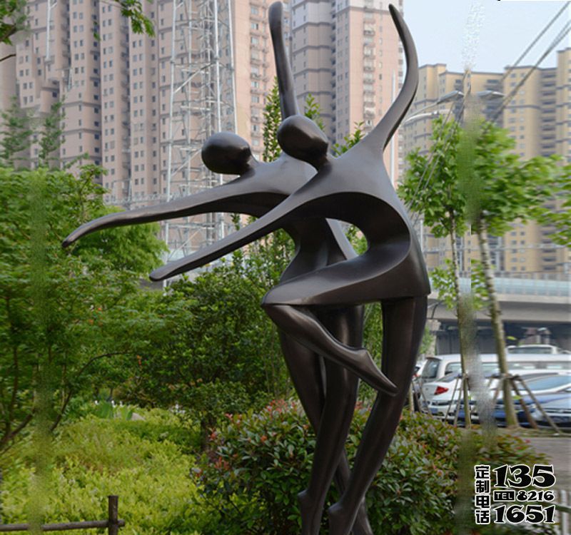 戶外抽象跳舞人物玻璃鋼仿銅雕塑 戶外抽象跳舞人物玻璃鋼仿銅雕塑