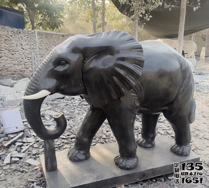 公園景區玻璃鋼仿銅大象雕塑 公園景區玻璃鋼仿銅大象雕塑